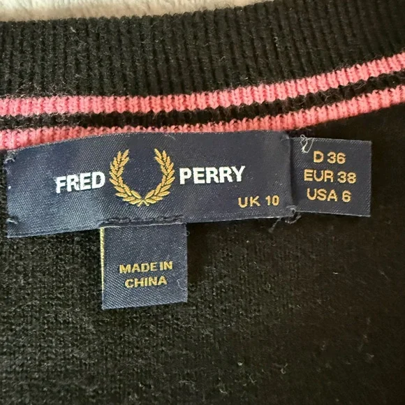 Fred Perry jacquard knitted tank (Black) vest - Picture 2 of 4